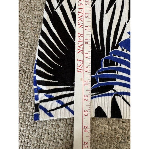 Annabelle Blue Black Sweater Floral Rhinestone 3/4 Sleeves Tropical Small - Picture 14 of 16